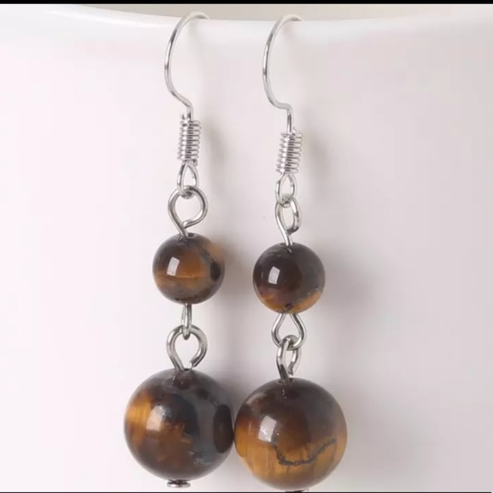 Genuine Tiger Eye Earrings